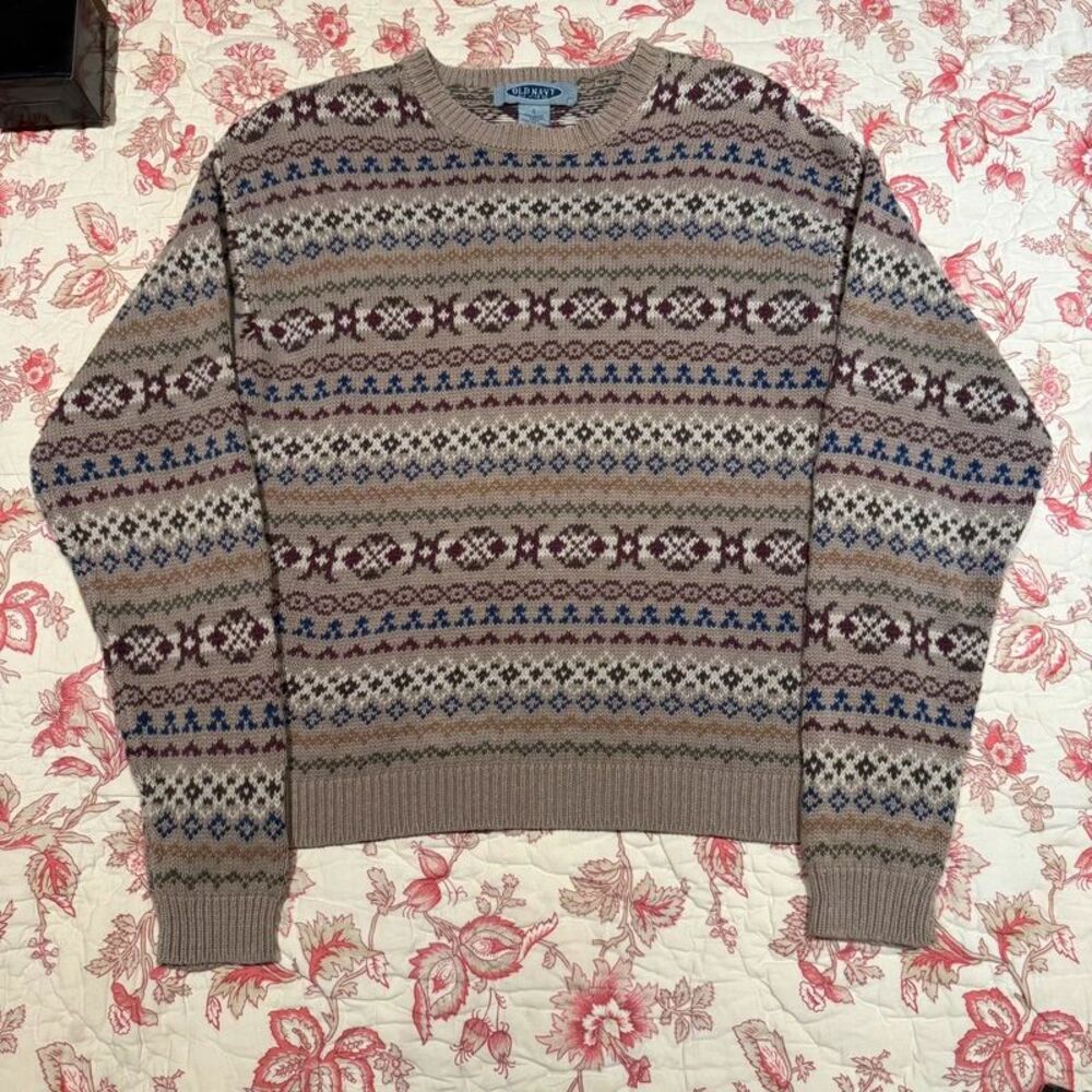 Vintage 90s Gap Earthtone Thick Knit Grandpa style Sweater